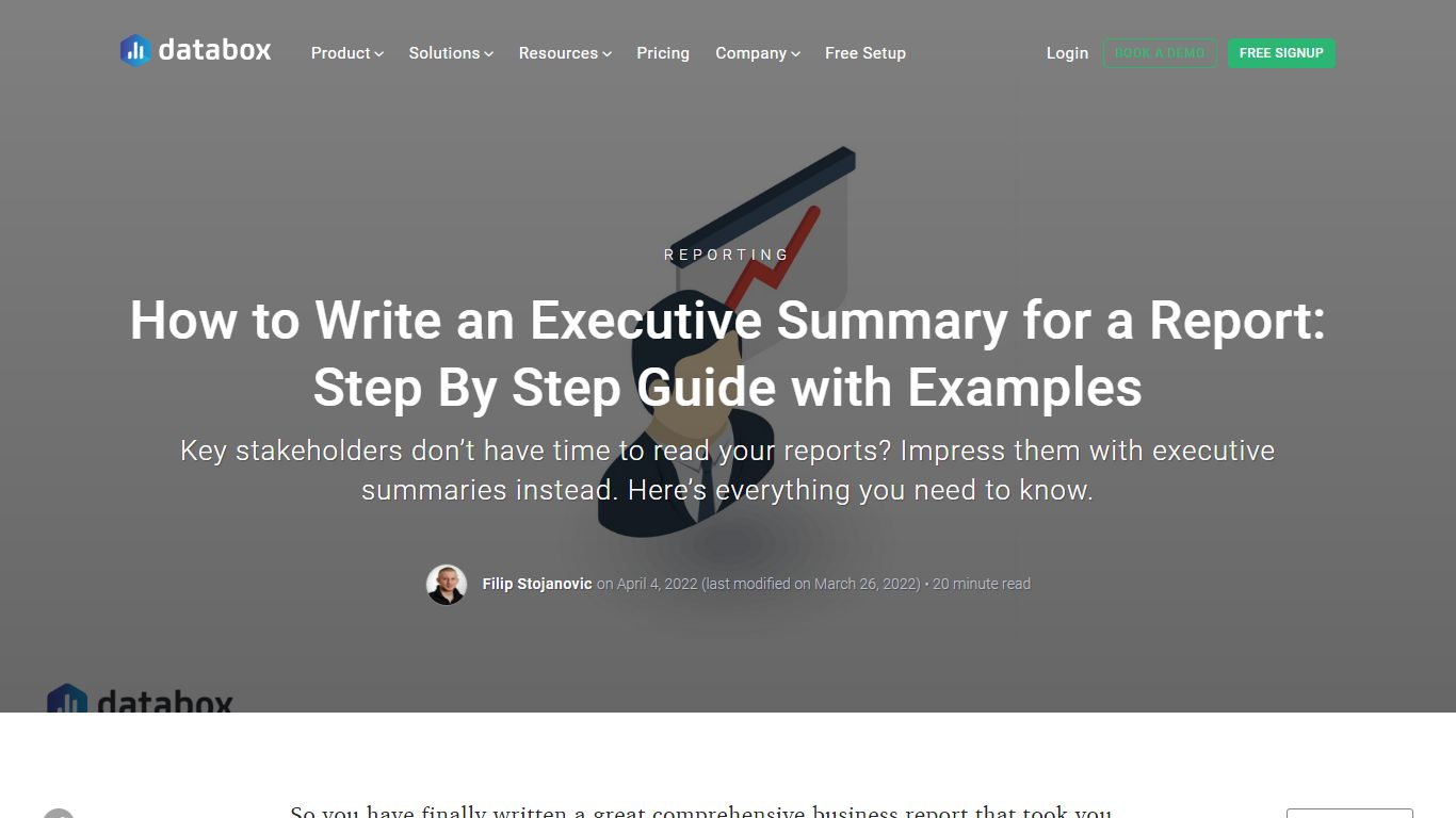 How to Write an Executive Summary for a Report: Step By Step ... - Databox